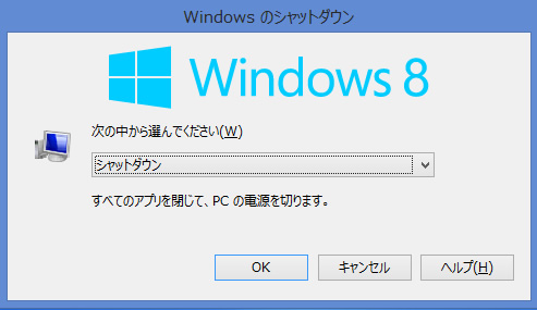 windows 8　Alt+F4